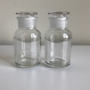 mini glass apothecary jars (set of two)